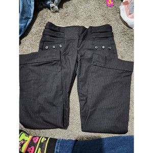 Joe Benbasset Ladies Black With Gray Striped Slacks Size 1 (WC26)